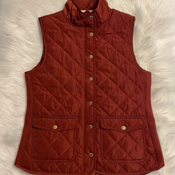 Adrienne Vittadini Quilted Vest Burnt 
